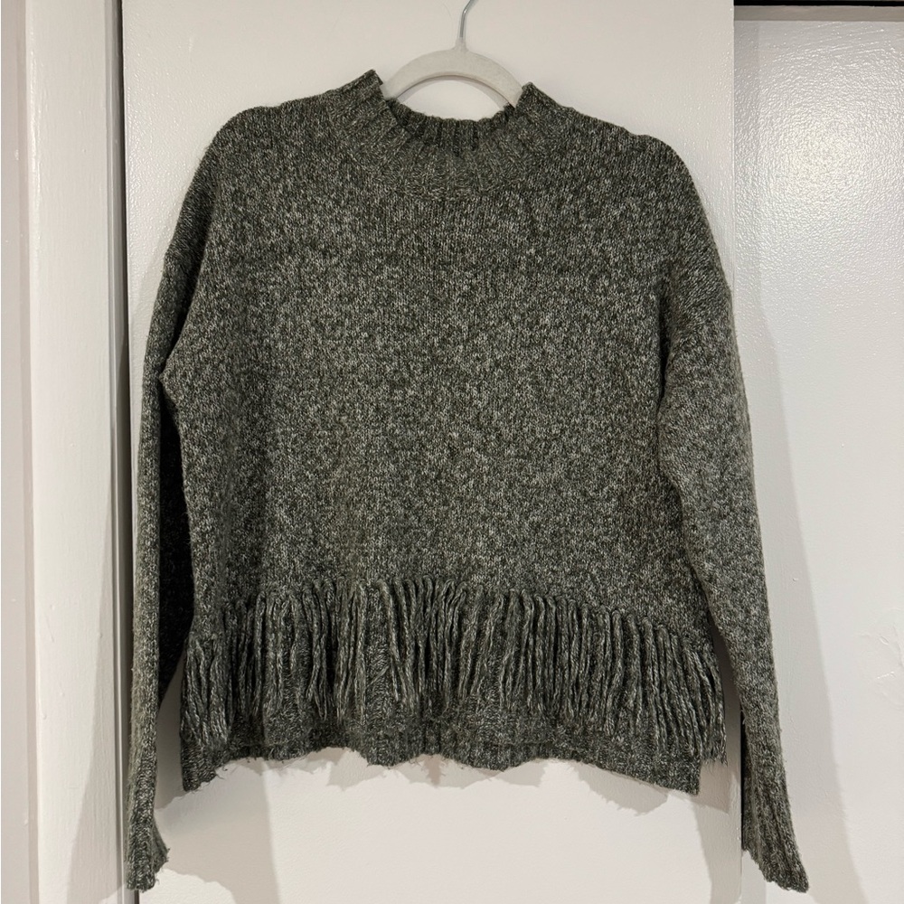 Rebecca Minkoff Charcoal Fringe Sweater